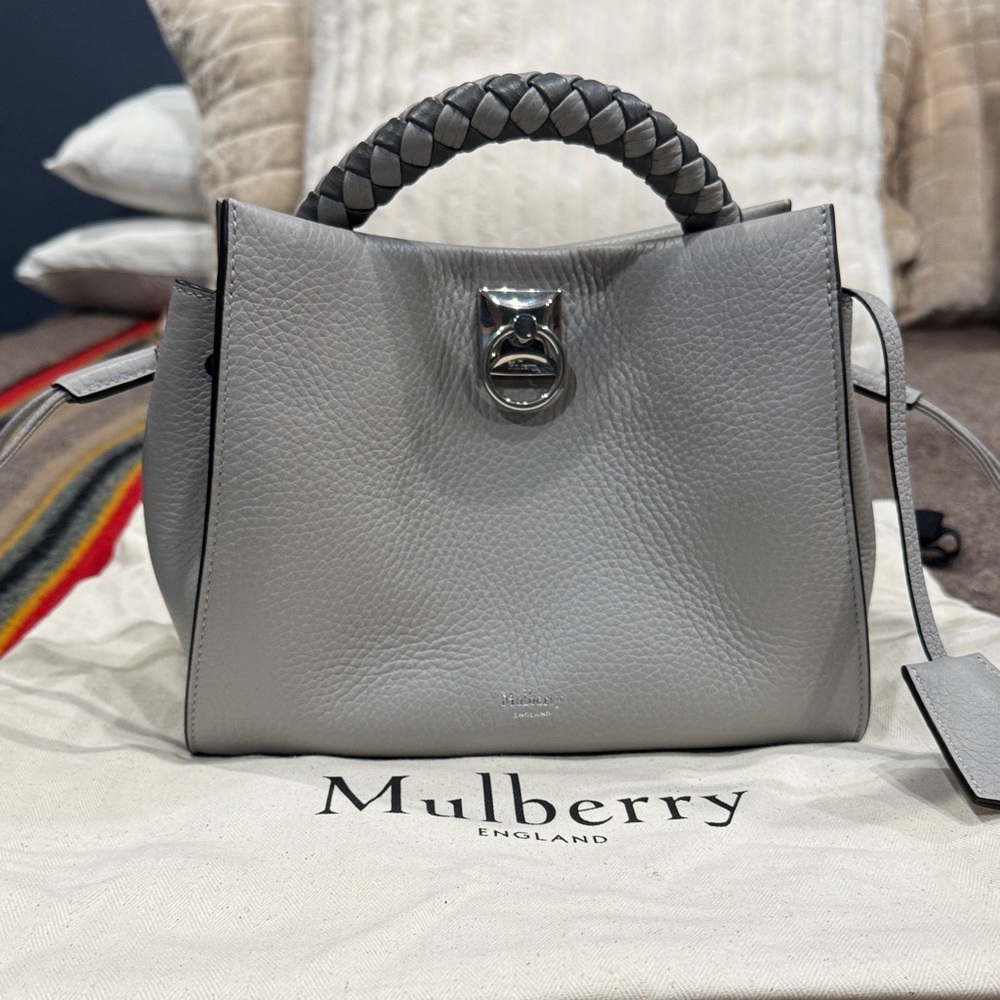 Mulberry Light Gray Leather Iris Purse